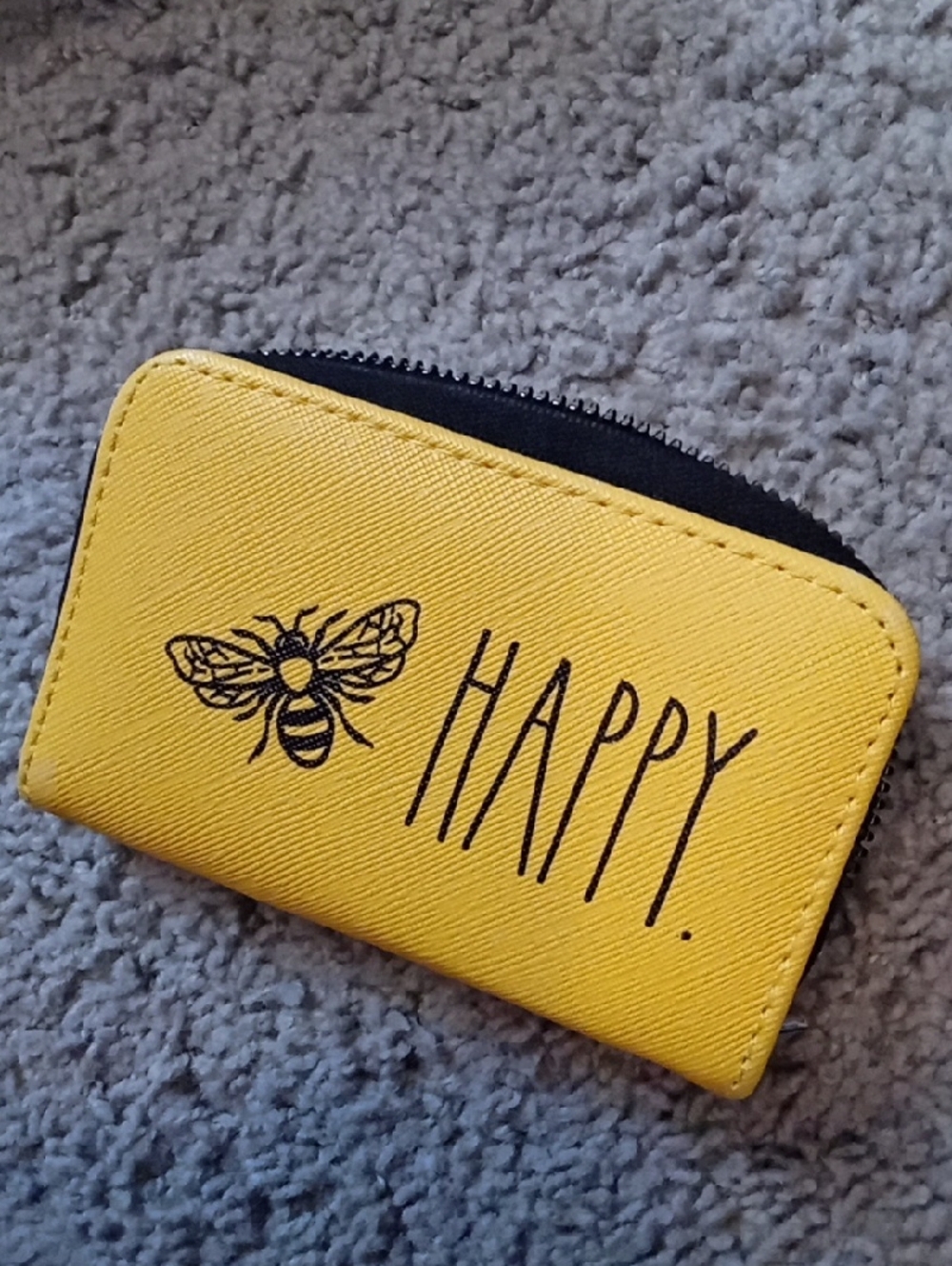 Cute Little 🐝 Happy Zipper Pouch W 3 Nail Items